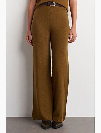 Pantaloni in maglia lurex a gamba ampia da donna dilvin