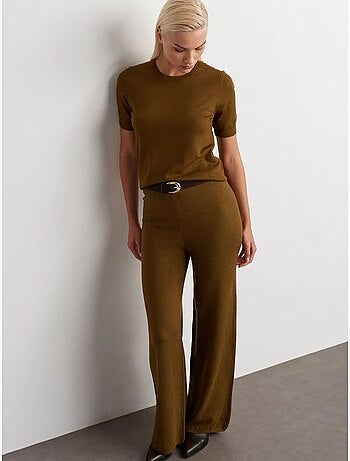 Pantaloni in maglia lurex a gamba ampia da donna dilvin