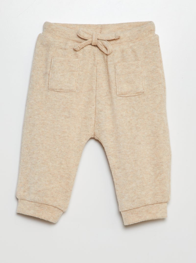 Pantaloni in maglia morbida BEIGE - Kiabi