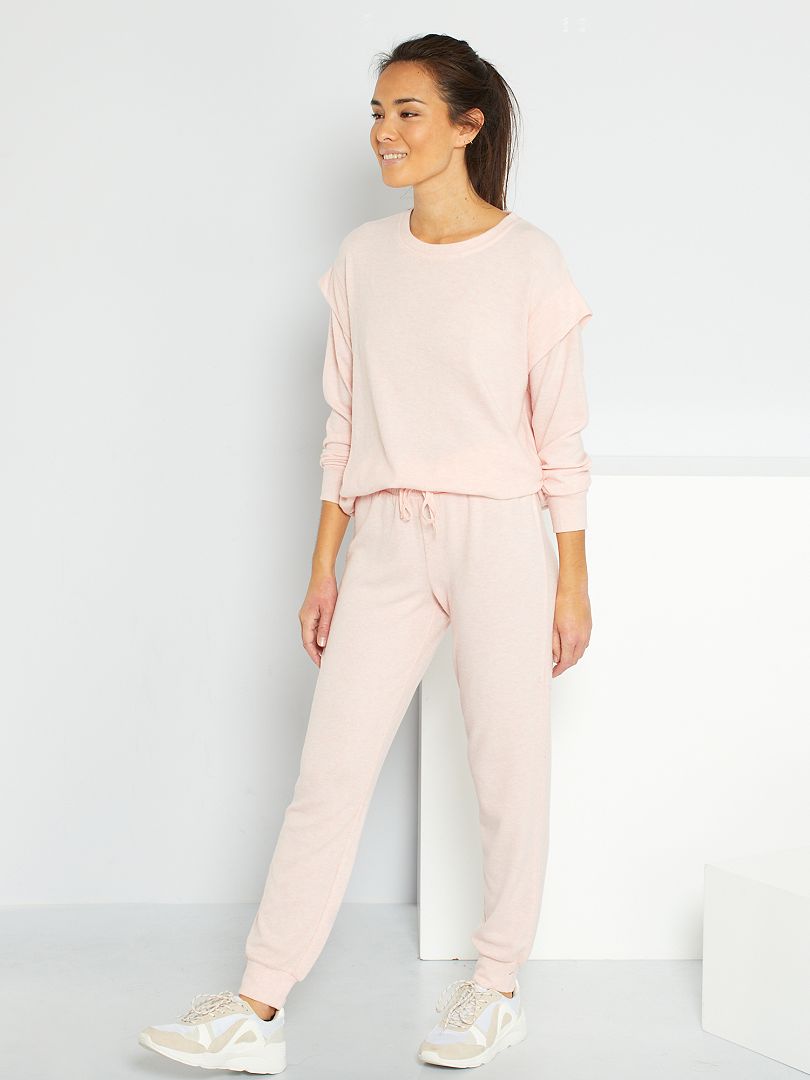 Pantaloni in maglia morbida rosa screziato - Kiabi