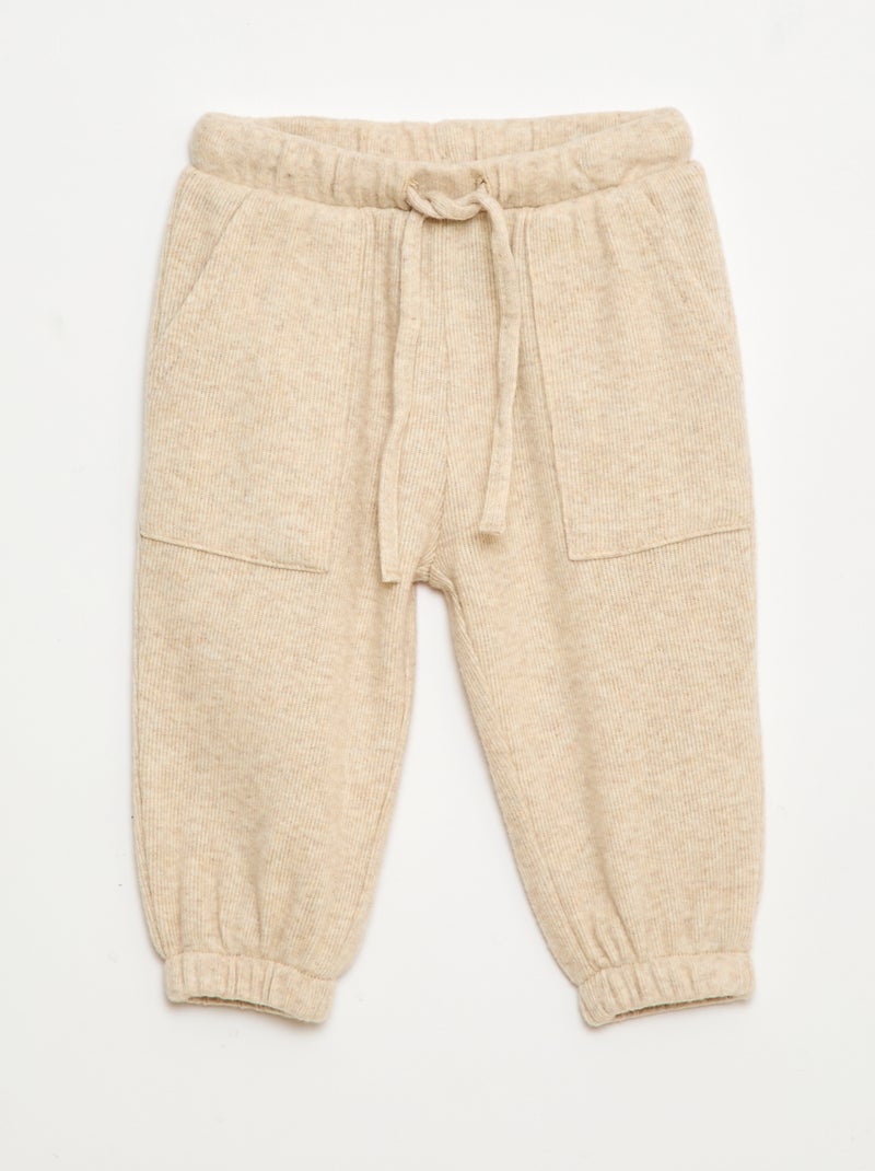 Pantaloni in maglia morbidissima Beige - Kiabi