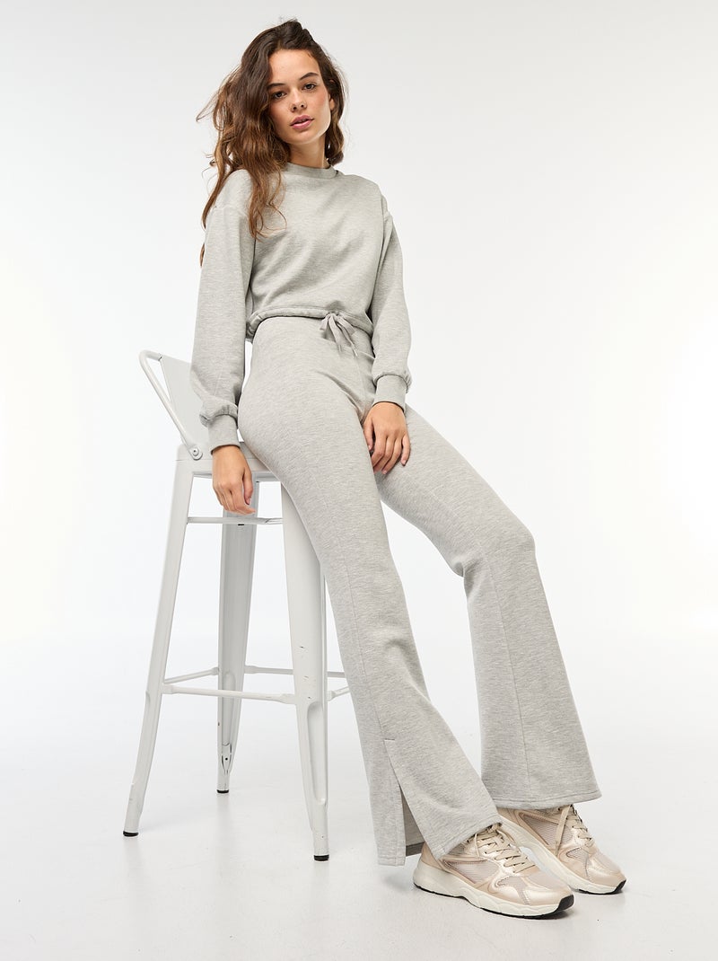 Pantaloni in maglia pesante e morbida taglio bootcut Grigio - Kiabi