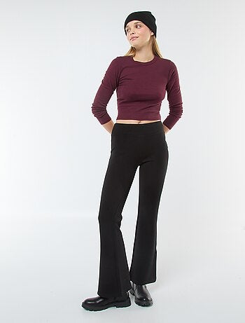 Pantaloni in maglia pesante e morbida taglio bootcut