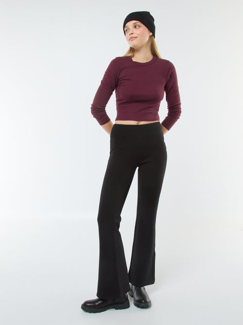 Pantaloni in maglia pesante e morbida taglio bootcut - Kiabi