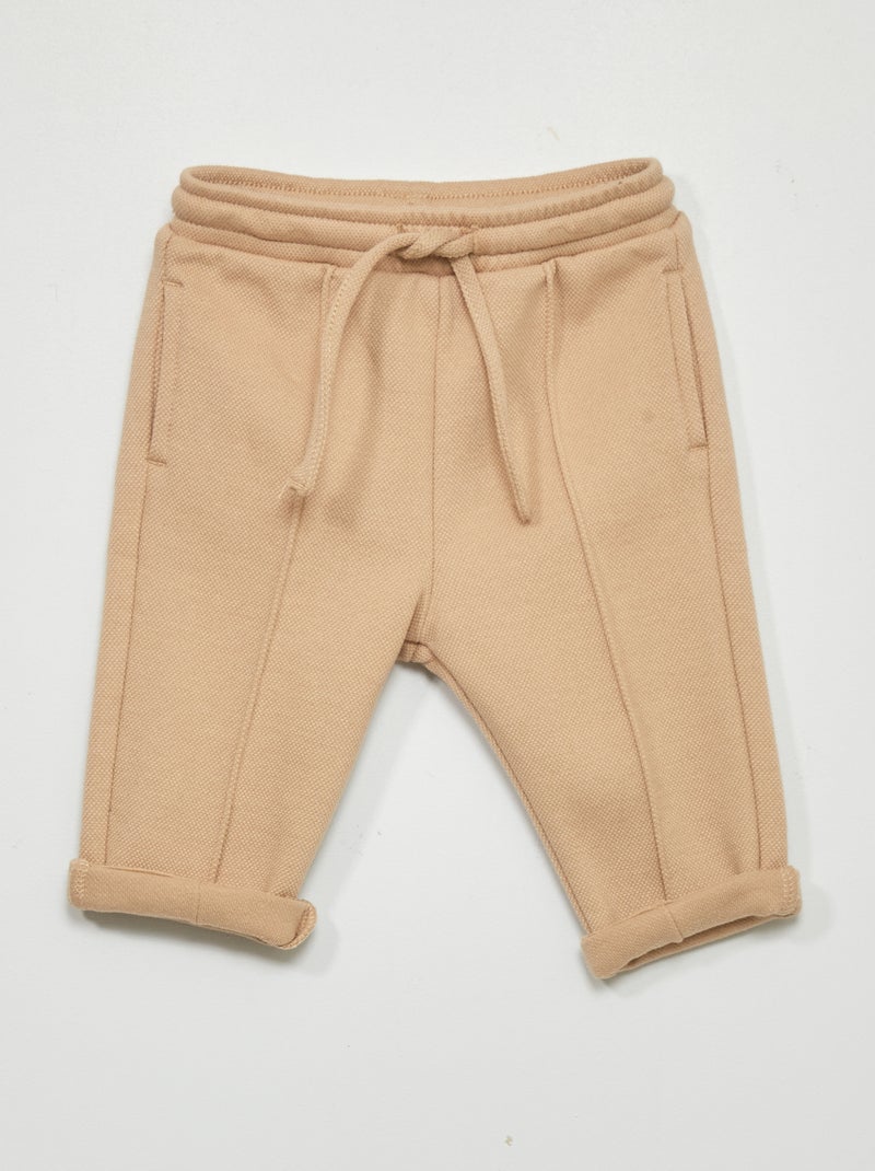 Pantaloni in maglia piqué BEIGE - Kiabi