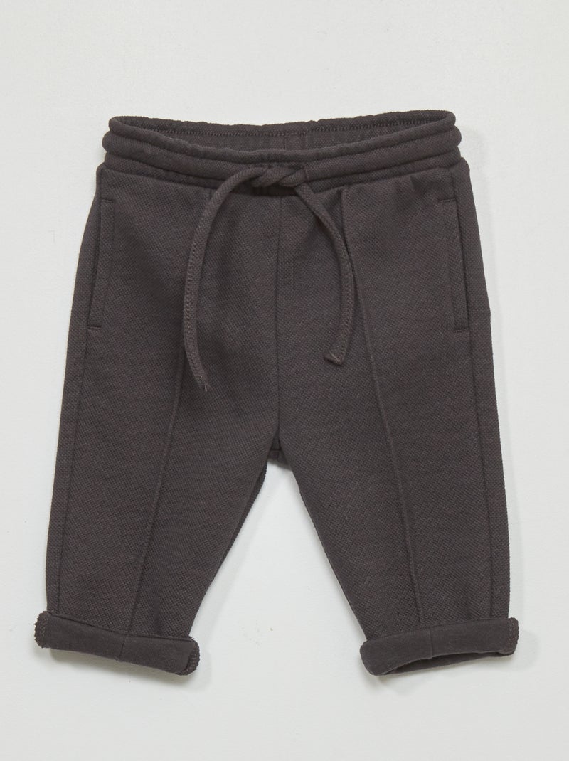 Pantaloni in maglia piqué grigio scuro - Kiabi