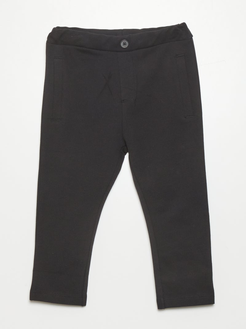 Pantaloni in maglia piqué NERO - Kiabi