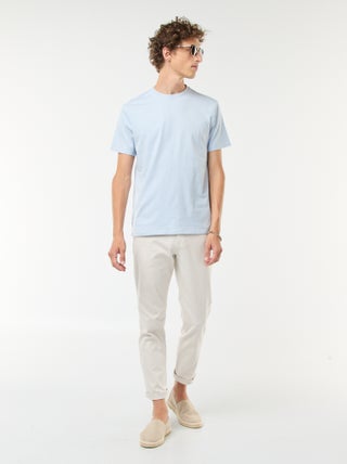 Pantaloni in maglia piqué tinta unita