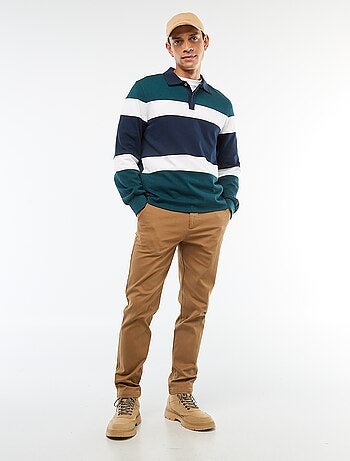 Pantaloni in maglia piqué tinta unita