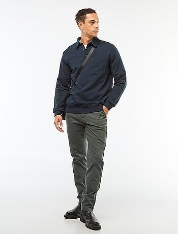 Pantaloni in maglia piqué tinta unita