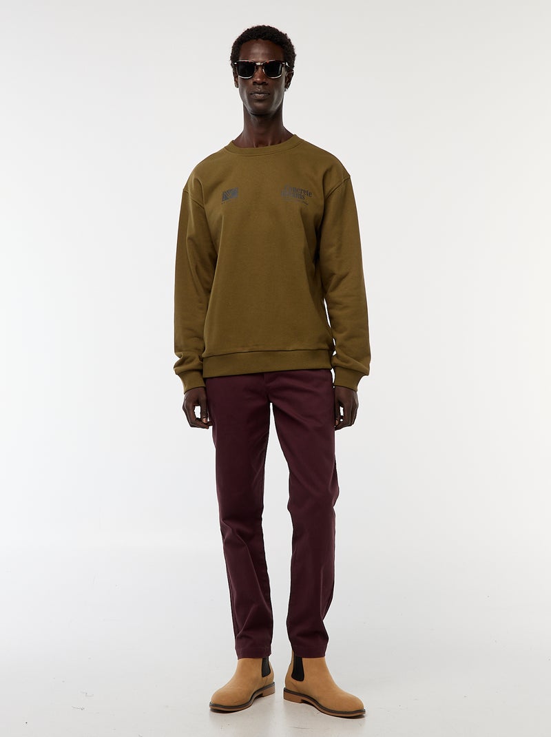 Pantaloni in maglia piqué tinta unita Viola - Kiabi