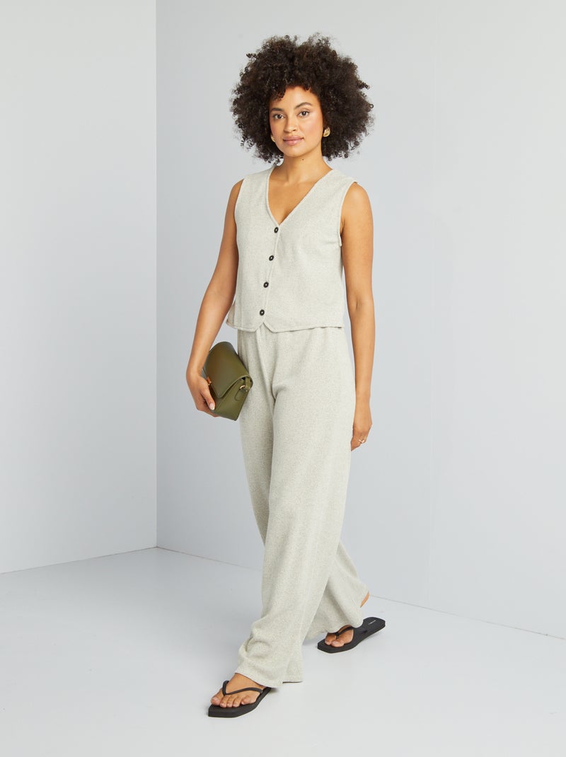 Pantaloni in maglia screziata BEIGE - Kiabi