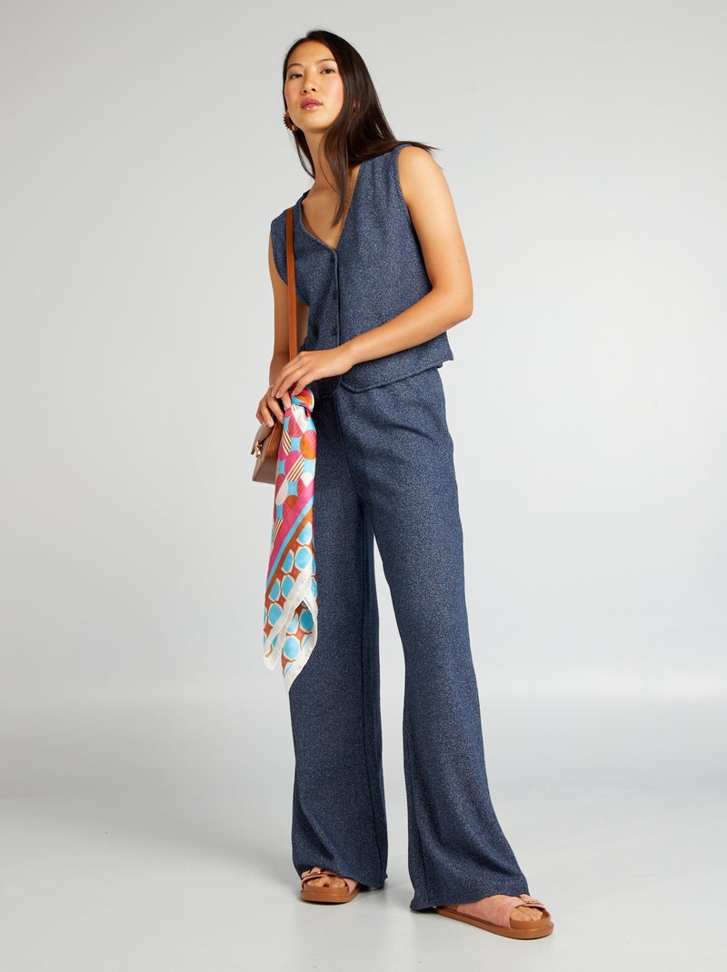 Pantaloni in maglia screziata BLU - Kiabi