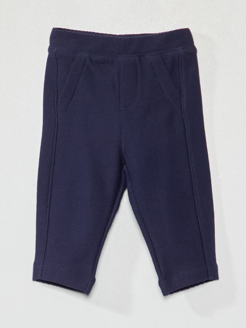 Pantaloni in maglia sergé - blu nero - Kiabi