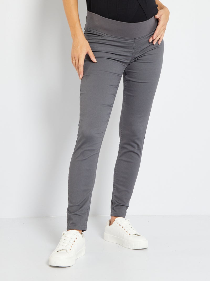Pantaloni in maglia stretch  tipo jeggings grigio antracite - Kiabi