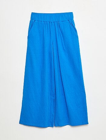 Pantaloni in maglia stropicciata di cotone