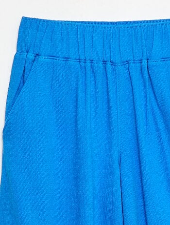 Pantaloni in maglia stropicciata di cotone