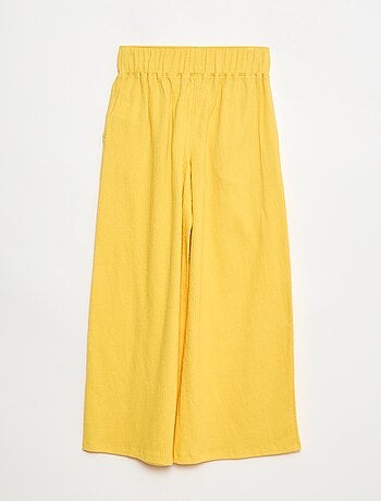 Pantaloni in maglia stropicciata di cotone