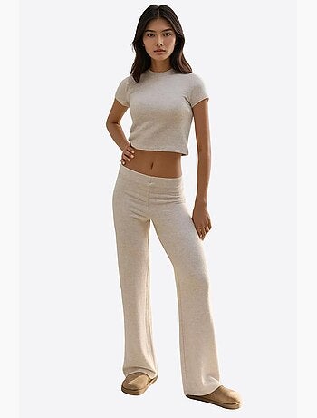 Pantaloni in maglia testurizzata morbida con vita elasticizzata hiccup