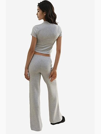 Pantaloni in maglia testurizzata morbida con vita elasticizzata hiccup