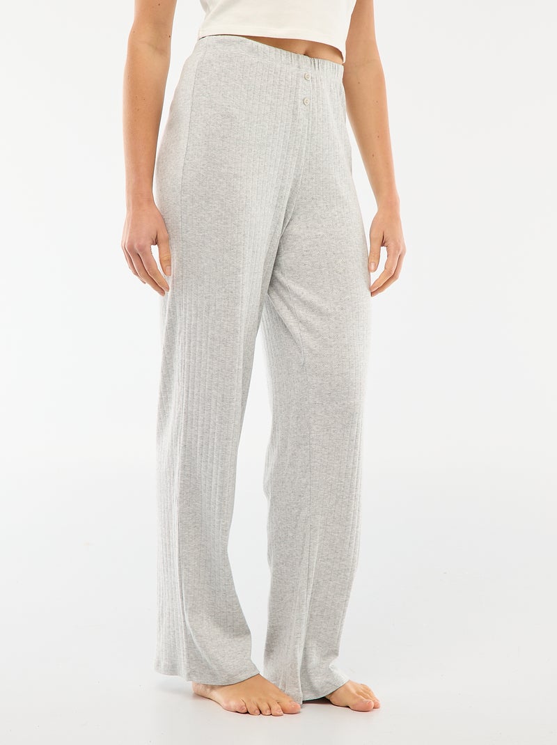 Pantaloni in maglia traforata Grigio - Kiabi