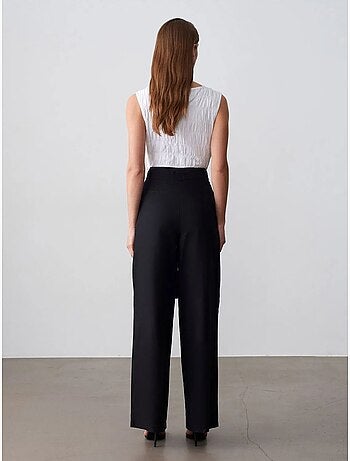 Pantaloni in misto lino a gamba ampia con cintura dilvin