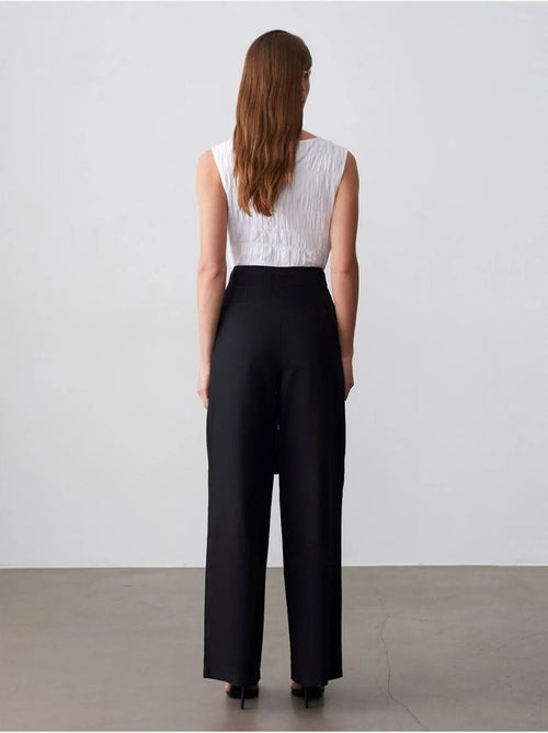 Pantaloni in misto lino a gamba ampia con cintura dilvin - Kiabi Pantaloni in misto lino a gamba ampia con cintura dilvin - Kiabi