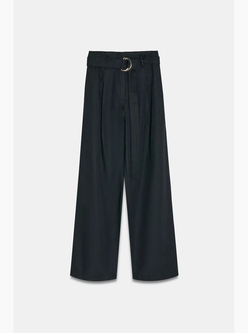Pantaloni in misto lino a gamba ampia con cintura dilvin - Kiabi Pantaloni in misto lino a gamba ampia con cintura dilvin - Kiabi