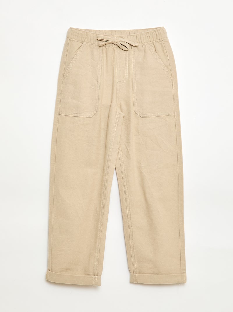 Pantaloni in misto lino Beige - Kiabi