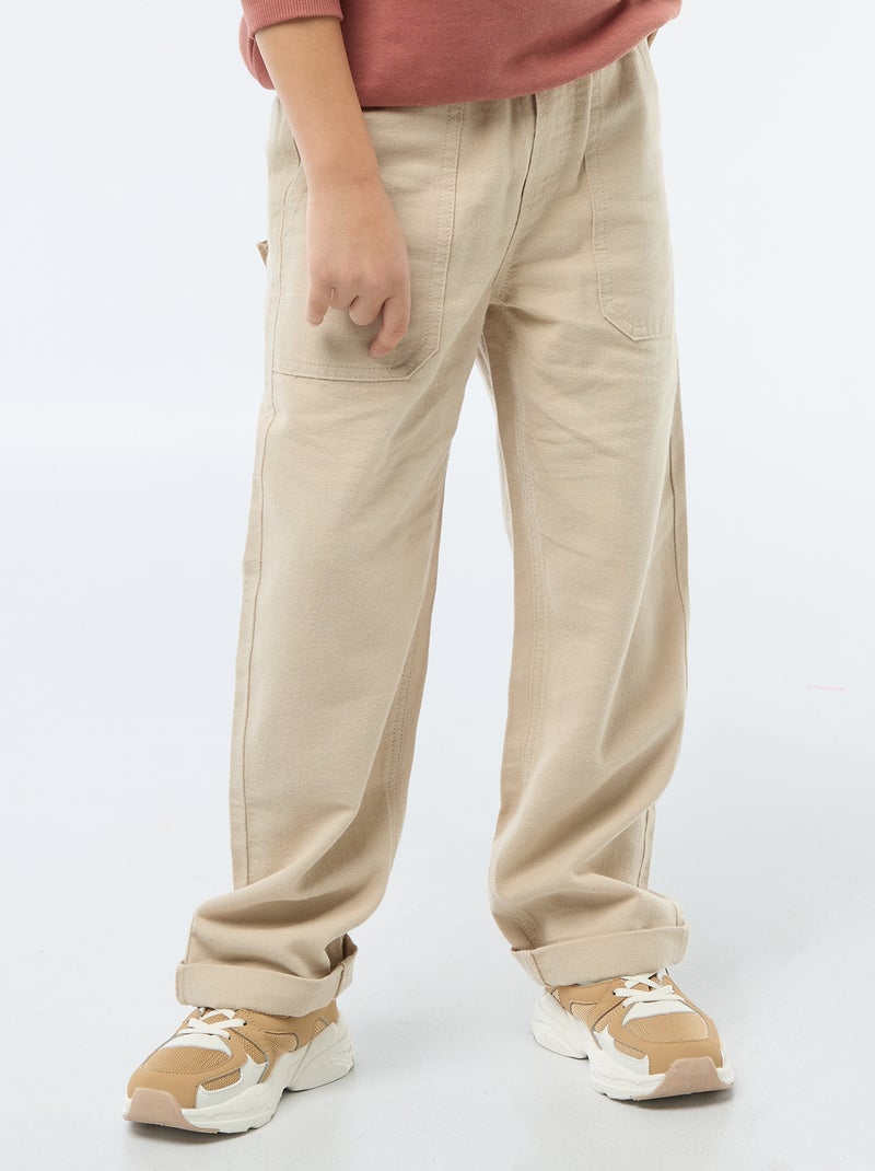Pantaloni in misto lino Beige - Kiabi