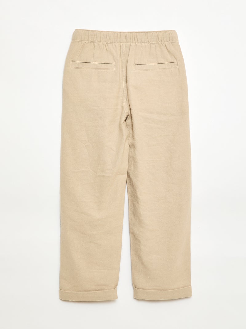 Pantaloni in misto lino Beige - Kiabi
