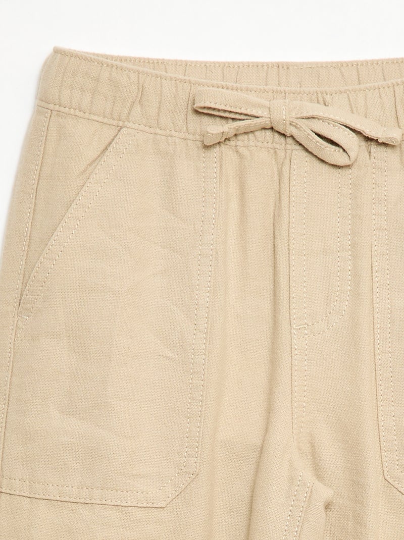 Pantaloni in misto lino Beige - Kiabi