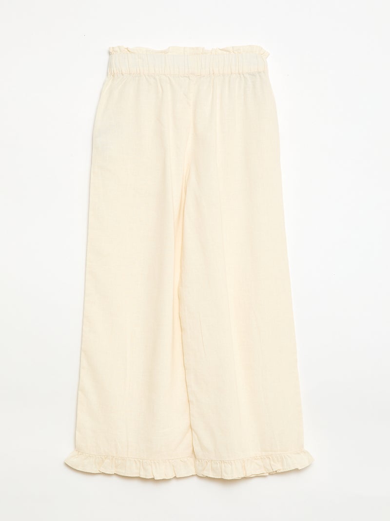 Pantaloni in misto lino Bianco - Kiabi