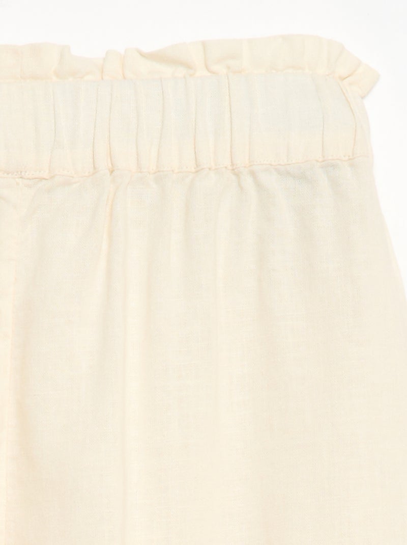 Pantaloni in misto lino Bianco - Kiabi