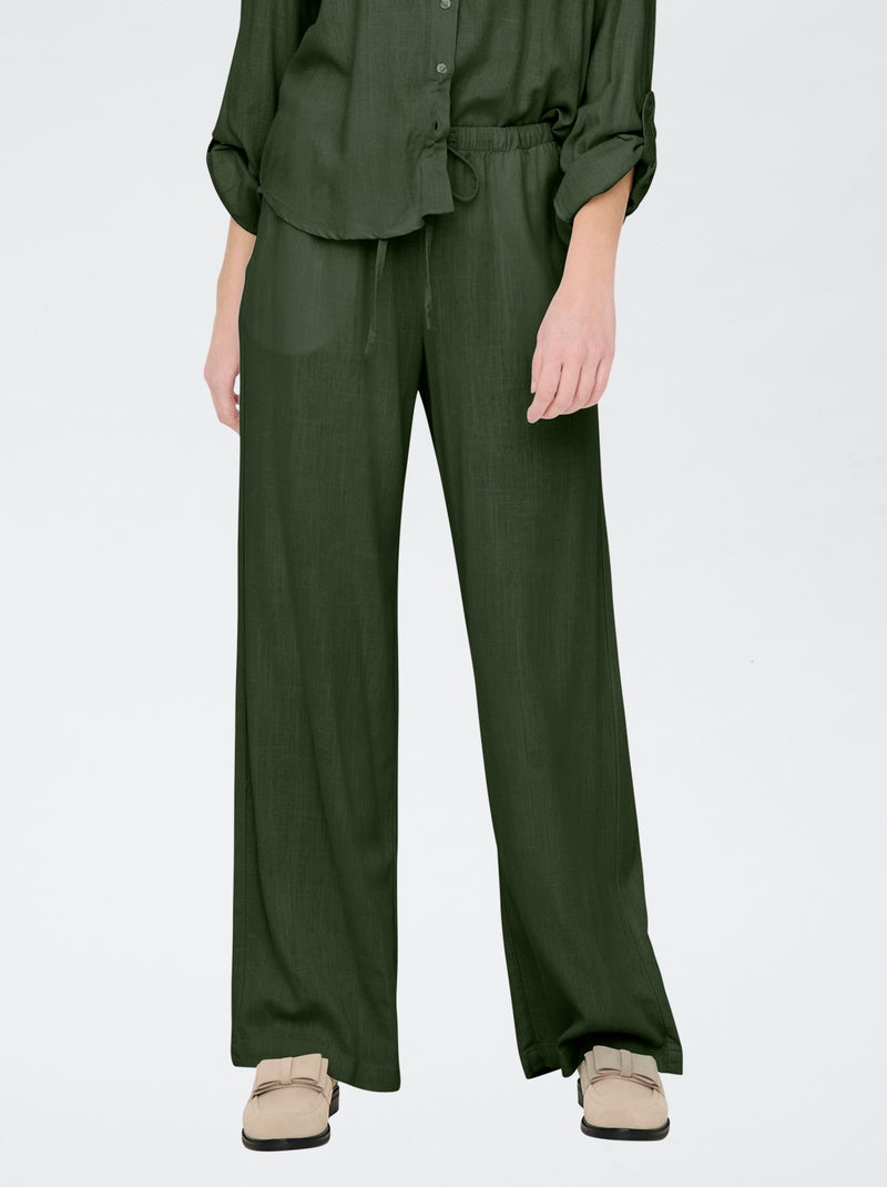 Pantaloni in misto lino 'JDY' KAKI - Kiabi