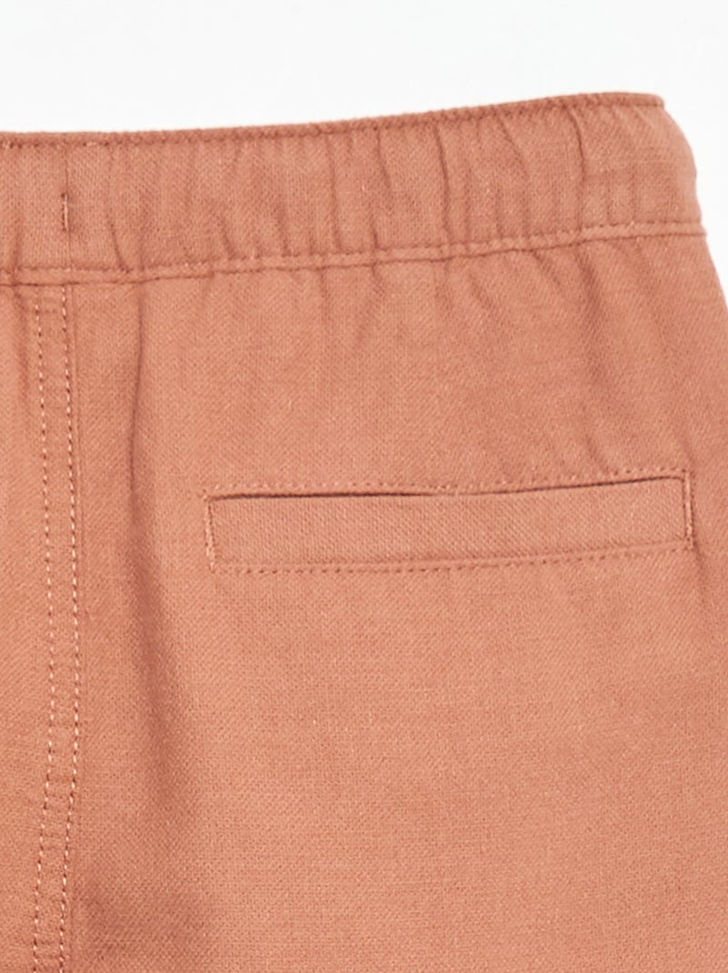 Pantaloni in misto lino Marrone - Kiabi