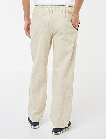 Pantaloni in misto lino taglio dritto