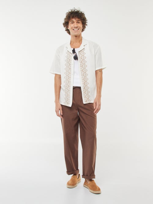Pantaloni in misto lino taglio dritto - Kiabi