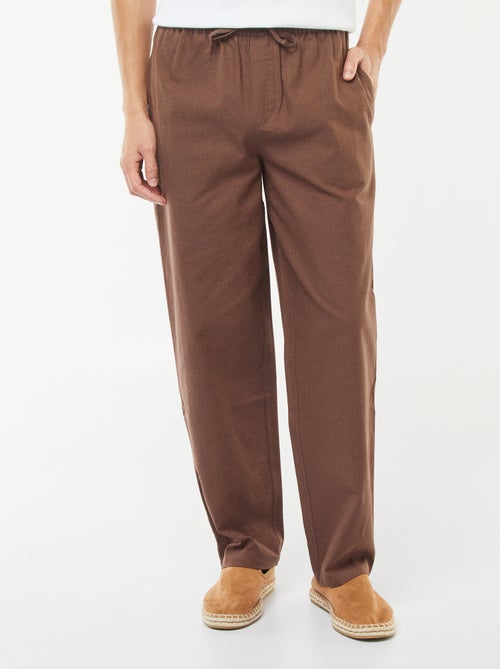 Pantaloni in misto lino taglio dritto - Kiabi