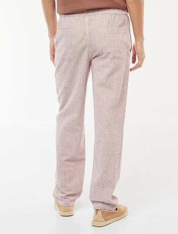 Pantaloni in misto lino taglio dritto