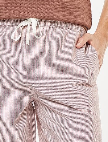 Pantaloni in misto lino taglio dritto