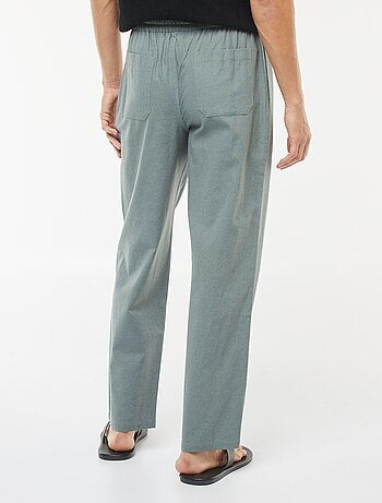 Pantaloni in misto lino taglio dritto