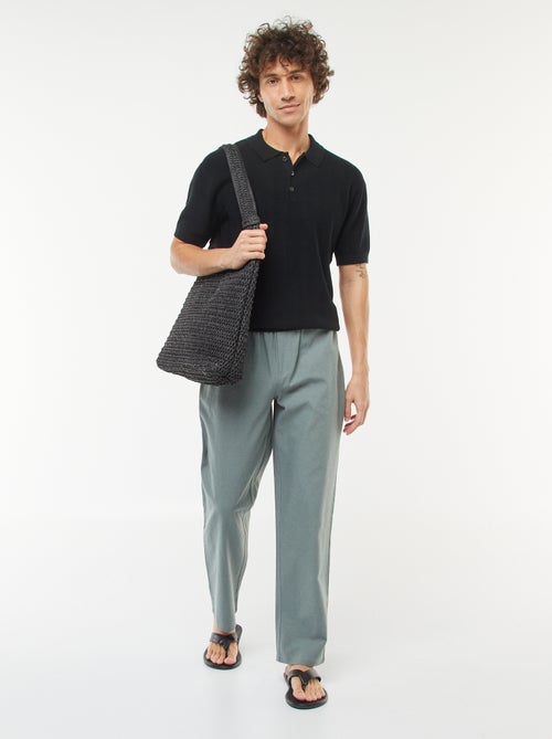 Pantaloni in misto lino taglio dritto - Kiabi