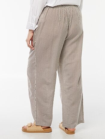 Pantaloni in misto lino wide leg