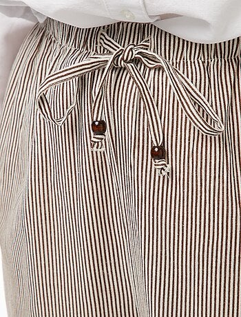 Pantaloni in misto lino wide leg