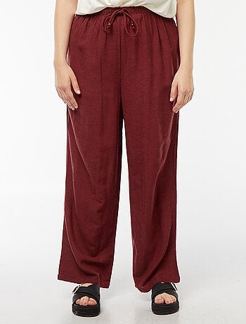 Pantaloni in misto lino wide leg