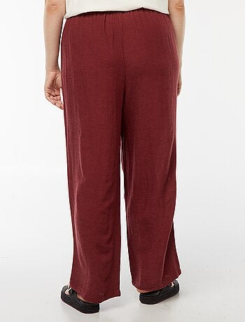 Pantaloni in misto lino wide leg