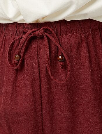 Pantaloni in misto lino wide leg