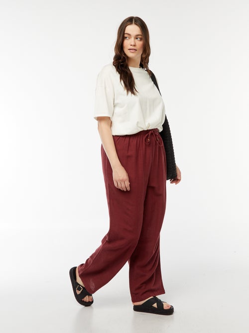Pantaloni in misto lino wide leg - Kiabi