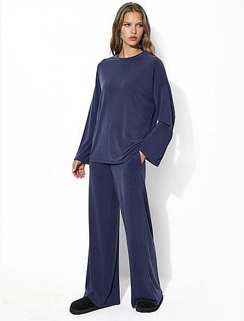 Pantaloni in modal a gamba dritta con vita elasticizzata busem